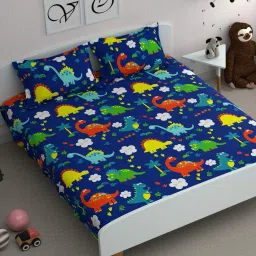 chhavi india Printed Fitted Double Bedsheet with Pillow Covers image 1