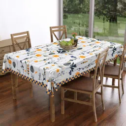 ever home Floral Print 4-Seater Rectangular Dining Table Cover image 1