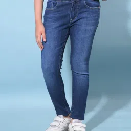 crimsoune club Girls Mid-Wash Skinny Fit Jeans image 1