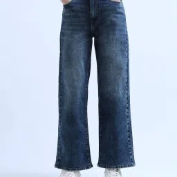 u.s. polo assn. Women Lightly Washed High-Rise Wide-Leg Jeans image 1