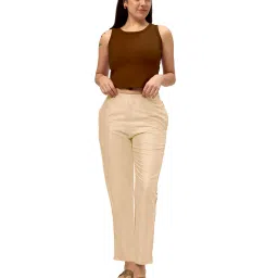 morrio Women Straight Fit Pants with Insert Pockets image 1