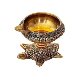 navyaksh Kuber Diya Oil Lamp with Turtle Stand image 1