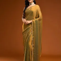 svaraa Women Satin Saree With Unstitched Blouse Piece  image 1