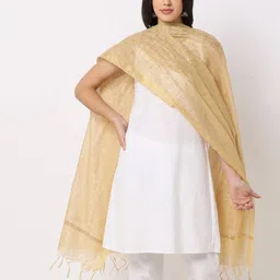 avaasa mix n' match Women Checked Chanderi Dupatta image 1