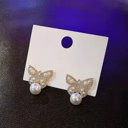 yellow chimes Gold-Plated Stone-Studded Drop Earrings image 1