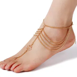 yellow chimes Set of 2 Gold-Plated Anklets image 1