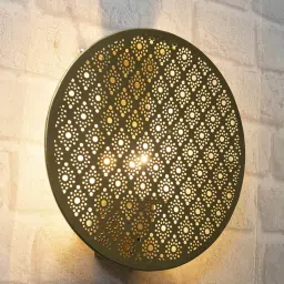 homesake Round Brass Wall Lamp image 1