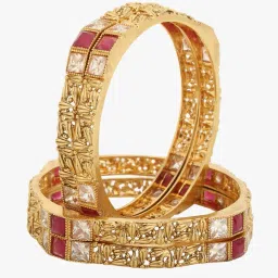 adwitiya Set of 4 Gold-Plated Stone-Studded Bangles image 1