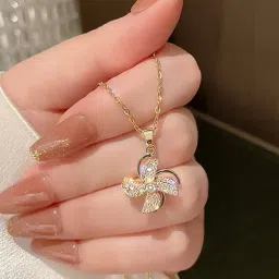 bhrm Women Gold-Plated Stone-Studded Necklace image 1