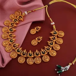 thrillz Gold-Plated Necklace & Earrings Set image 1