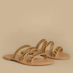 acai Embellished Slip-On Flat Sandals image 1