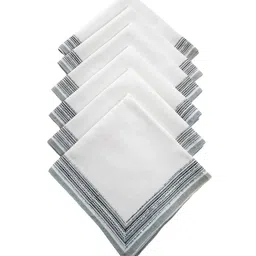 ratancart Set of 6 Washable Table Napkins with Contrast Border image 1