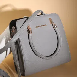 lino perros Textured Handbag with Detachable Sling Strap image 1