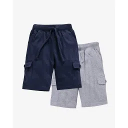 kiddopanti Pack of 2 Cargo Shorts with Rib Band Waist image 1