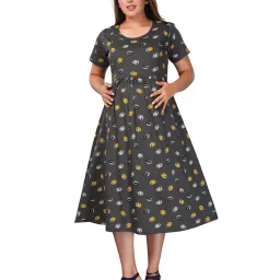 mamma's maternity Printed Round-Neck Dress image 1