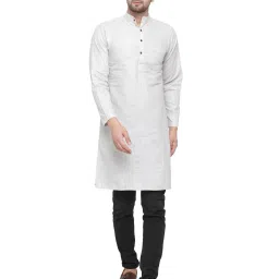aarsha Mandarin-Collar Slim Fit Kurta with Patch Pocket image 1