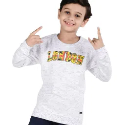 3pin Typographic Print Round-Neck Sweatshirt image 1