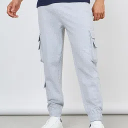 styli Men Heathered Joggers with Flap Pockets image 1