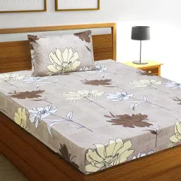 good homes Floral Print Single Bedsheet with Pillow Cover image 1