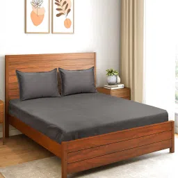 saral home Cotton Queen-Size Bedsheet with Pillow Covers image 1