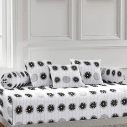 arrabi Set of 6 350 TC Floral Print Bedsheet with Bolsters & Cushion Covers image 1