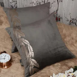 hosta homes Set of 2 Foil Print Cushion Covers 16" x 16" image 1