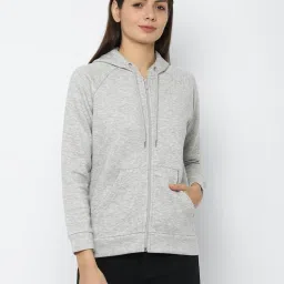allen solly Heathered Hoodie with Split-Kangaroo Pockets image 1