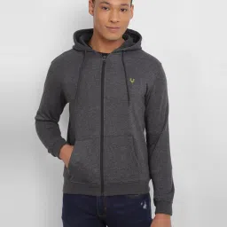 allen solly Men Zip-Front Regular Fit Hoodie image 1