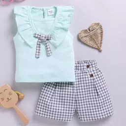 mom's love Infants Checked Top & Shorts Set image 1