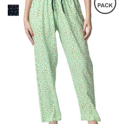 indiweaves Women Floral Straight Track Pants with Elasticated Waist image 1