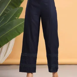 juniper Women Straight Fit Palazzos with Insert Pockets image 1