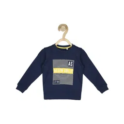 allen solly Brand Print Round-Neck Sweatshirt image 1