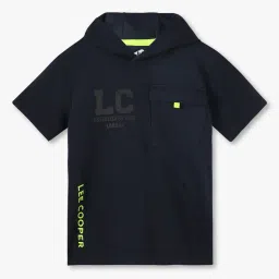 lee cooper Boys Brand Print Regular Fit Hooded T-Shirt image 1