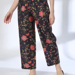 avaasa mix n' match Women Floral Print Straight Fit Pants image 1