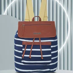 caprese Striped Backpack with External Pocket image 1