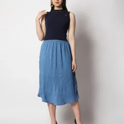 14 fab Round-Neck Top with Ribbed Skirt image 1
