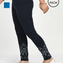 indiweaves Pack of 2 Floral Print Leggings image 1