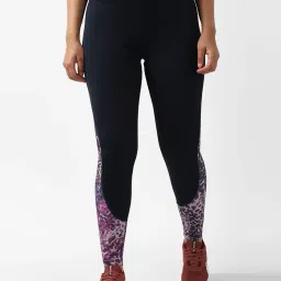 reebok Printed Sports Leggings with Elasticated Waist image 1