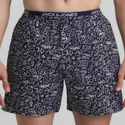 jack & jones Graphic Print Regular Fit Boxers with Elastic Waist image 1