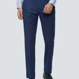 louis philippe Slim Fit Flat Front Trousers image 1