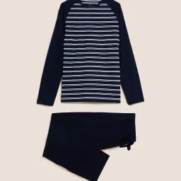 marks & spencer Striped T-Shirt & Longue Pant Set image 1