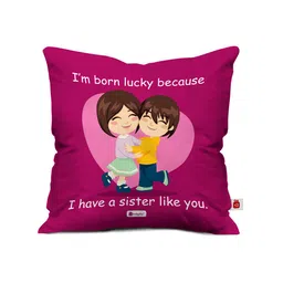 indigifts Lucky to Have You Sis Quote Cushion 12" x 12" image 1