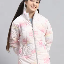monte carlo Girls Printed Zip-Front Jacket with Zipper Pockets image 1