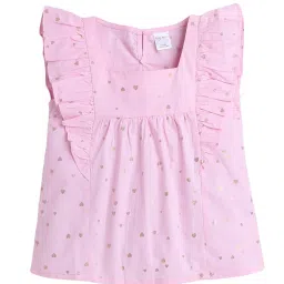 funshine Girls Heart Print Square-Neck Relaxed Fit Top image 1