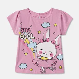 r&b Girls Graphic Print Regular Fit Round-Neck T-Shirt image 1