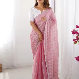 satrani Women Chiffon Traditional Saree with Blouse Piece image 1