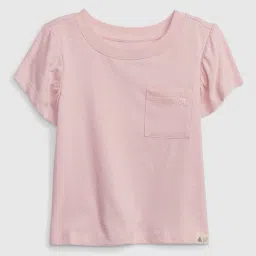 gap kids Flutter Sleeve T-Shirt with Patch Pocket image 1