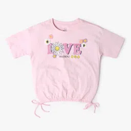 rio girls Girls Typographic Print Relaxed Fit Round-Neck T-Shirt image 1