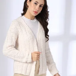 fig Women Relaxed Fit Front-Open Cardigan image 1