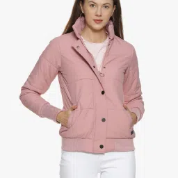 campus sutra Textured Collar Neck Jacket image 1